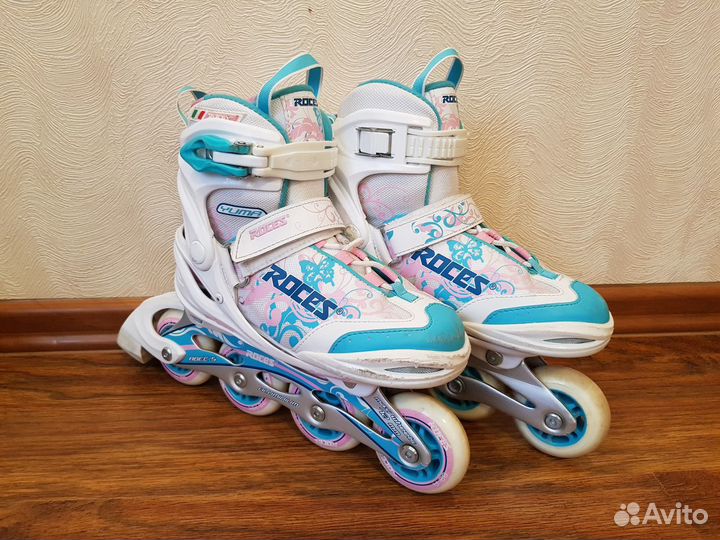 Роликовые коньки Roces (раздвижные) + сумка+защита