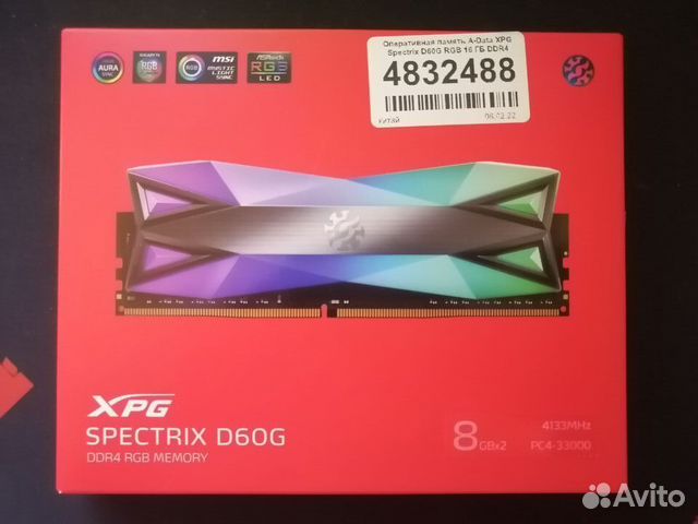 Модуль памяти XPG DDR4 D60G RGB 2х8GB 4133 MHz