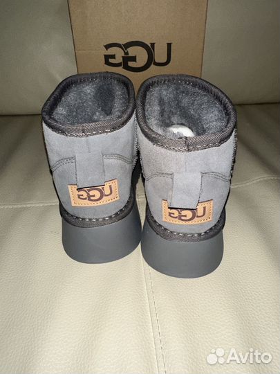 Зимние угги натуральные серые