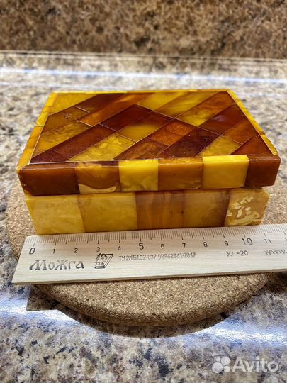 Шкатулка янтарь времен СССР