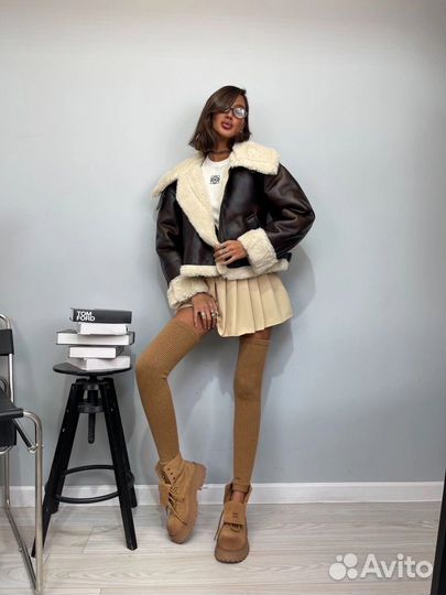 Дублёнка S M женская