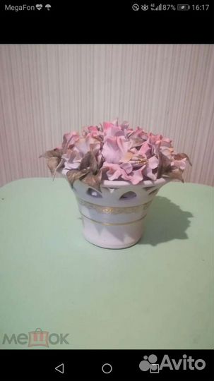 Ваза Вазочка Кисловодск.Ручная работа.Цветы Оригин