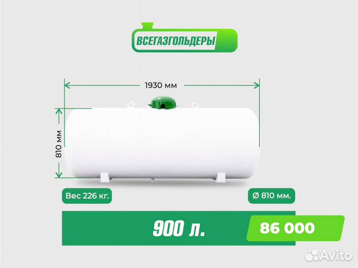 Газгольдер 900 л. Подземный / Доставка Монтаж