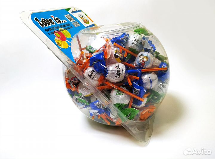 Love is леденец на палочке с начинкой, 75 штук