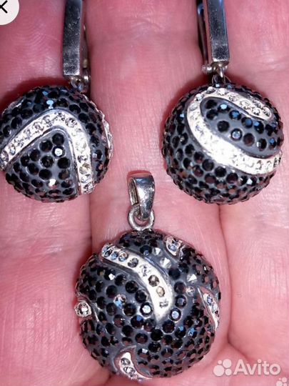 Серебряные серьги 875/925 СССР Винтаж Запонки Хрус