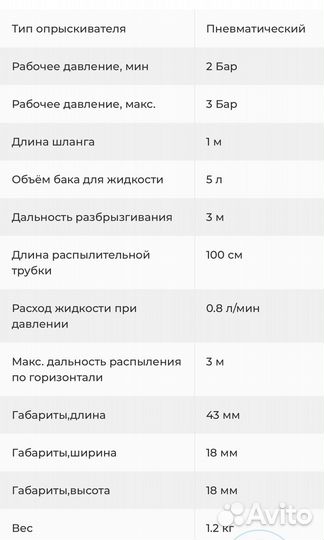 Опрыскиватель пневматический 5 л