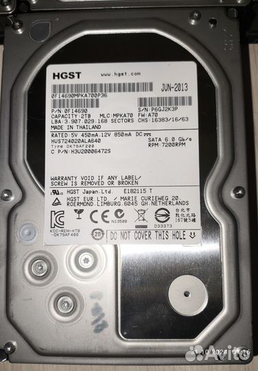 Диски hgst 2000GB (2TB)