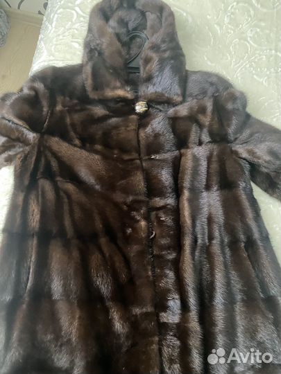 Шуба норковая с капюшоном