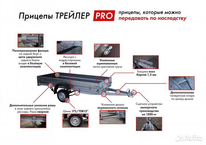 Снегоходный прицеп Трейлер 3,5х1,5 PRO