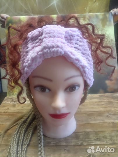 Повязка на голову вязаная