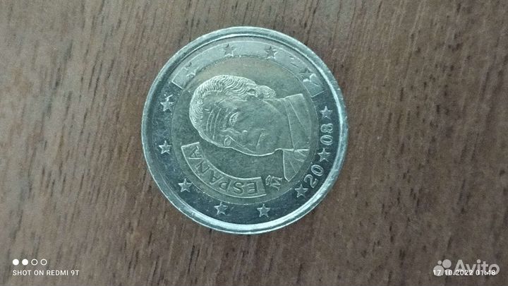 Монета 2 Evro, espana 2008г