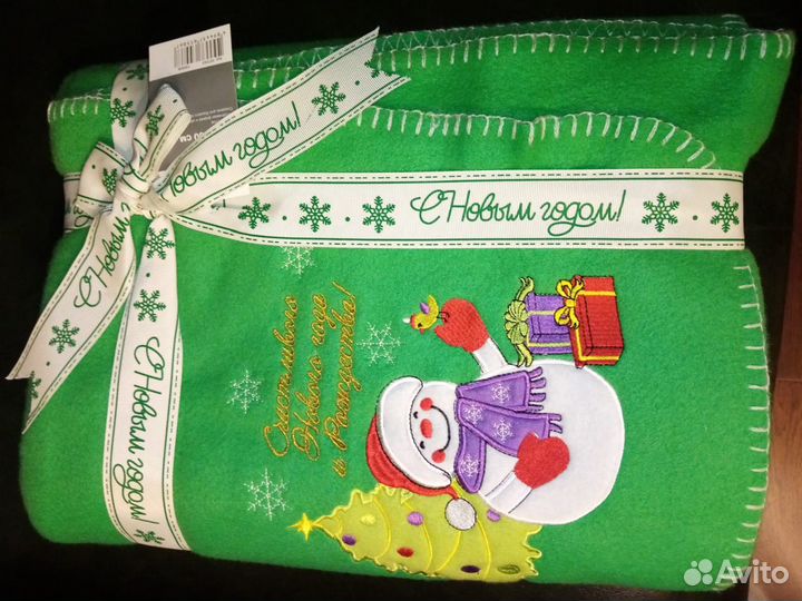 Плед Новогодний, подарочный. Новый в фирменной упа