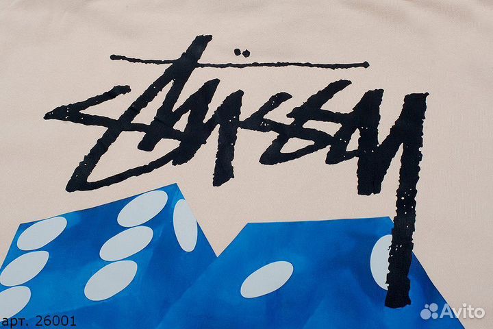 Худи Stussy blue dice бежевое