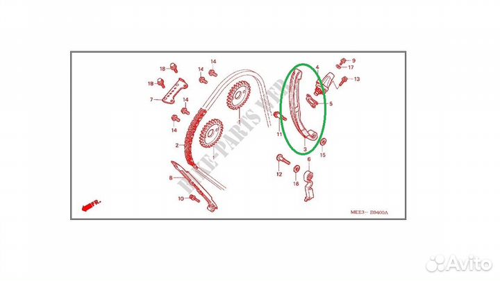 Успокоитель цепи грм CBR600RR 07-18 14510mfjd00