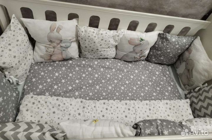 Бортики в кроватку 12 шт