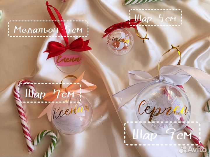 Шары именные новогодние подарочные