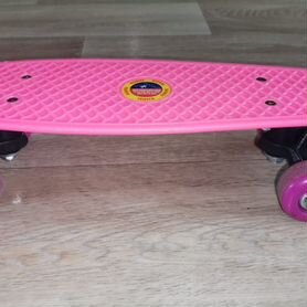 Скейтборд детский, пластик, розовый 41х12 см