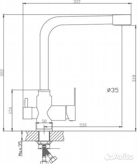 Смеситель для кухни Haiba HB802 HB76802 с перек