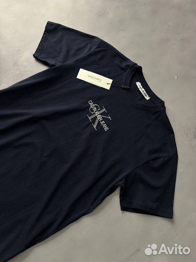 Футболка Calvin Klein Jeans синяя люкс