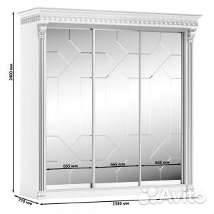 Шкаф-купе Классик Стекло лакобель 2830 мм