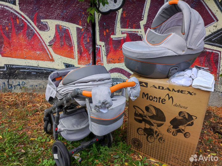 Коляска Adamex Monte Carbon 2 в 1 состоянии новой