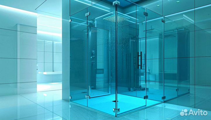 Стеклянные душевые перегородки