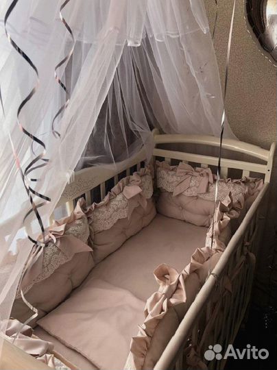 Комплект бортики в кроватку для новорожденных