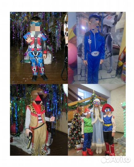 Костюм новогодний ковбой заяц ёж пират гном кот