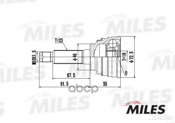 ШРУС наружный daewoo matiz 0.8 98- (GKN 303339)