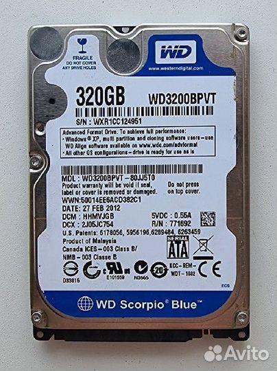 Жесткий диск WD 320 Гб SATA 2.5