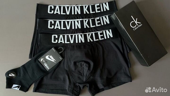 Трусы мужские боксеры Calvin Klein набор 3шт