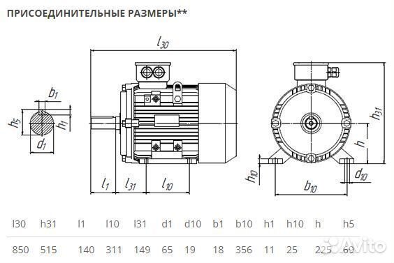 Электродвигатель аир 225М6 (37кВт-1000об) новый