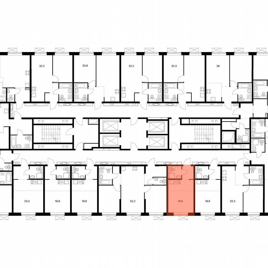 Квартира-студия, 19,9 м², 22/24 эт.