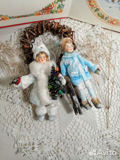 Ватные елочные игрушки