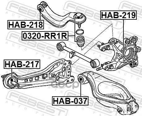 HAB-219 сайлентблок задней цапфы Honda Elysion