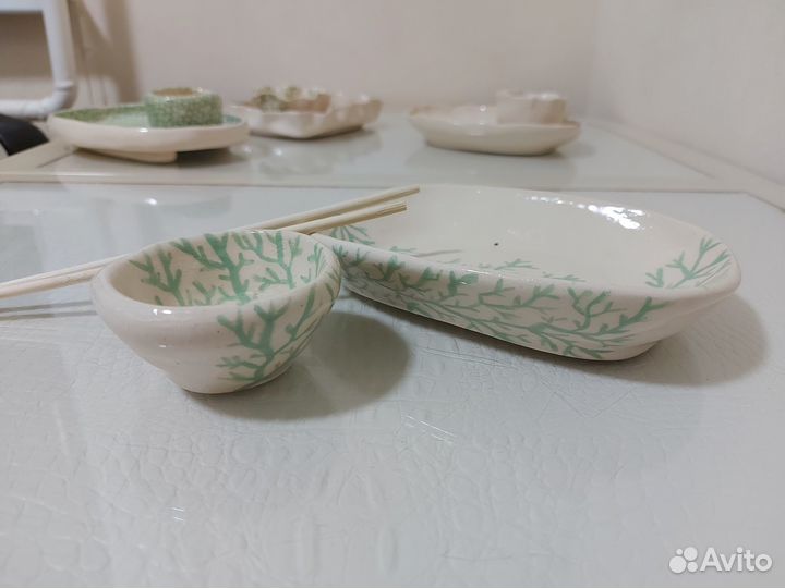 Набор посуды для суши керамика ручная работа