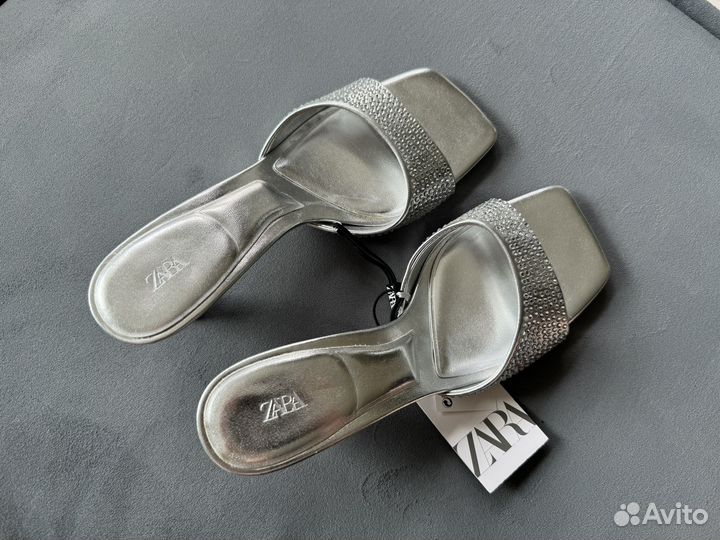 Мюли со стразами Zara (37)