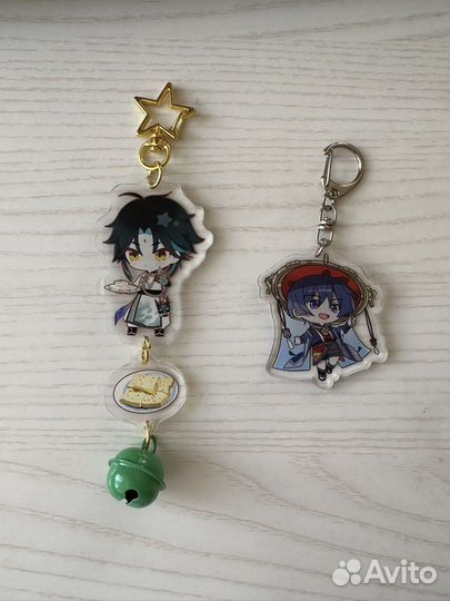 Брелок Сяо и Странник genshin impact по игре