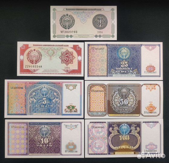Банкноты Узбекистана 1992 - 2022