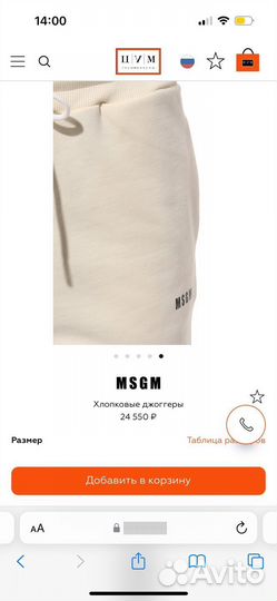 Джоггеры msgm