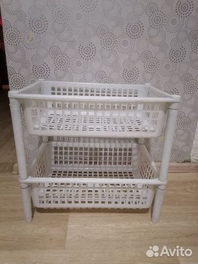 Полка пластиковая двухэтажная