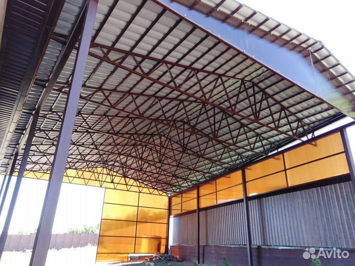 Навес из металлочерепицы 