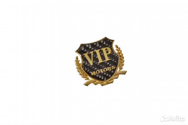 Эмблема Vip Motors (золото-черный карбон фон)