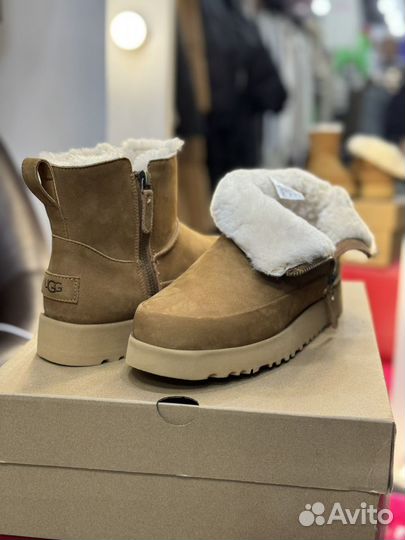 Угги UGG classic zip mini suude boot