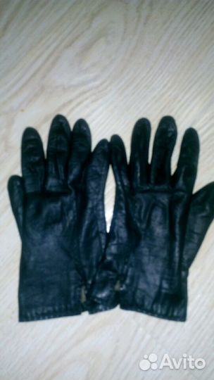 Перчатки женские кожаные, размер 6,5