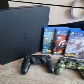 Sony playstation 4 slim 1tb 2 геймпада с играми