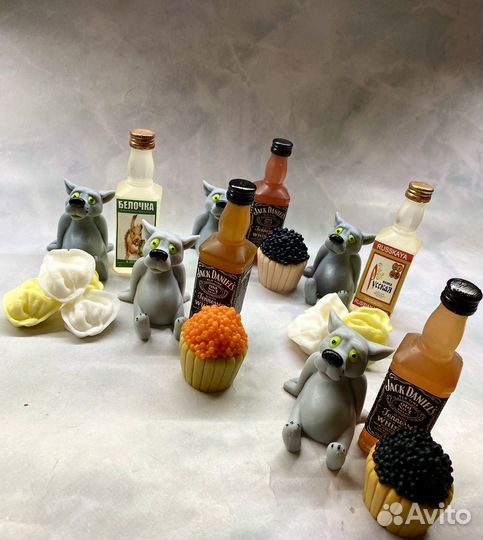 Мужской набор волк тарталетка виски