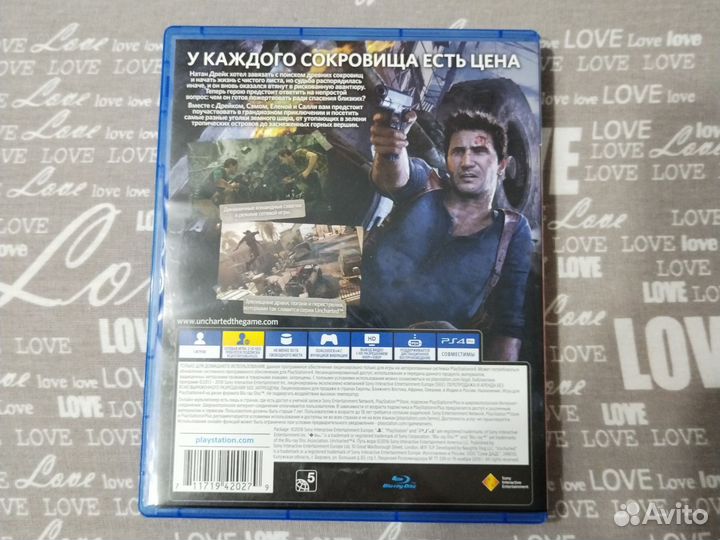 Диск с игрой Uncharted 4: Путь вора для PS4