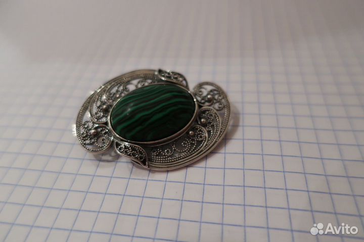 Красивая Серебряная брошь 925 пробы