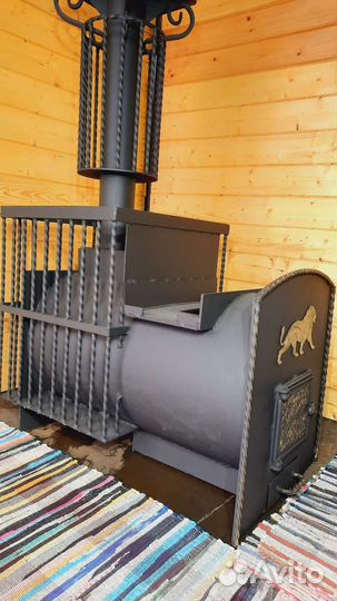 Печь для бани из 530-й трубы с выносной топкой